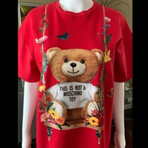 MOSCHINO Printed Teddy Bear Flowers T-Shirt